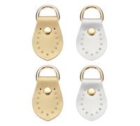 sourcing map 4PCS Purse Strap Mount Hook, PU Leather Sew on Bag Side Clip Buckle Replacement with D Rings for DIY Crossbody Handbag Purse Making, Gold/Silver