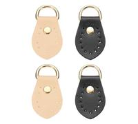 sourcing map 4PCS Purse Strap Mount Hook, PU Leather Sew on Bag Side Clip Buckle Replacement with D Rings for DIY Crossbody Handbag Purse Making, Black/Beige