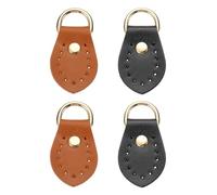 sourcing map 4PCS Purse Strap Mount Hook, PU Leather Sew on Bag Side Clip Buckle Replacement with D Rings for DIY Crossbody Handbag Purse Making, Black/Brown