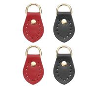 sourcing map 4PCS Purse Strap Mount Hook, PU Leather Sew on Bag Side Clip Buckle Replacement with D Rings for DIY Crossbody Handbag Purse Making, Black/Burgundy