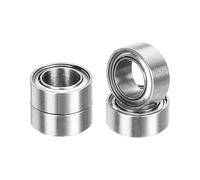 sourcing map 4pcs R156ZZ Deep Groove Ball Bearings 3/16" ID x 5/16" OD x 1/8" Height Miniature Bearings Double Metal Shielded Chrome Steel Z3 Bearing for Engineering Machinery, ABEC5