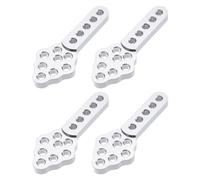 sourcing map 4Pcs RC Car Shock Absorber Mount CNC Metal Mount Adjust Height Angle Stand for 1/10 Crawler Cars SCX10 90046 D90 D110 RC Crawler Car Truck Models, Silver