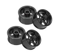 sourcing map 4Pcs RC Car Wheel Rims, 20.5mm Dia 5-Spoke Black Aluminum Alloy Wheel Rims Hex Hub for HSP RC Drift on-road Racing Touring Car