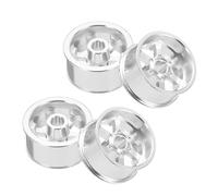 sourcing map 4Pcs RC Car Wheel Rims, 20.5mm Dia 5-Spoke Silver Aluminum Alloy Wheel Rims Hex Hub for HSP RC Drift on-road Racing Touring Car