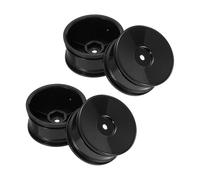 sourcing map 4Pcs RC Car Wheel Rims, 52mm Diameter Disc Black Plastic Wheel Rims Hex Hub for HSP 1:10 RC Drift Racing Touring Car