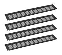 sourcing map 4pcs Rectangle Ventilation Grille Aluminum Alloy Mesh Air Vent Cover, 450x80mm