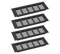 sourcing map 4pcs Rectangle Ventilation Grille Aluminum Alloy Mesh Air Vent Cover Louvered Ventilation Cover for Cabinet Wardrobe Shoe Cabinet Closet, 225x80mm/8.86"x3.15"