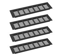 sourcing map 4pcs Rectangle Ventilation Grille Aluminum Alloy Mesh Air Vent Cover Louvered Ventilation Cover for Cabinet Wardrobe Shoe Cabinet Closet, 300x80mm/11.81"x3.15"