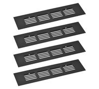 sourcing map 4pcs Rectangle Ventilation Grille Aluminum Alloy Mesh Air Vent Cover Louvered Ventilation Cover for Cabinet Wardrobe Shoe Cabinet Closet, 200x50mm/7.87"x1.97"