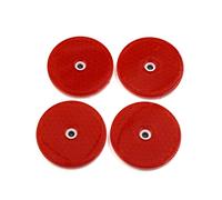 sourcing map 4pcs Red Round Reflective Plate Adhesive Warning Reflector for Car