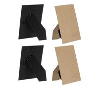 sourcing map 4Pcs Replacement Picture Frame Easel Back, 4 x 6 Easel Back for Picture Easel Backing Support Board with Metal Hinged/2 Hanger for DIY Photo Board Frames Wall Tabletop, Black