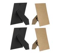 sourcing map 4Pcs Replacement Picture Frame Easel Back, 6 x 8 Easel Back for Picture Easel Backing Support Board with Metal Hinged/2 Hanger for DIY Photo Board Frames Wall Tabletop, Black