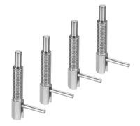 sourcing map 4Pcs Retractable Indexing Plunger Pin, M8 l Spring Plunger Stainless Steel Spring Loaded Latch Telescopic Locking Pin for Machinery Shipbuilding