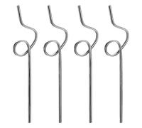 sourcing map 4Pcs Reusable Metal Straws, 10.6" Curly Shape Stainless Steel Straw for Drinking Juice, Beverage, Cold Drink (6mm OD, Silver Tone)