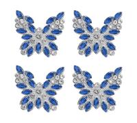 sourcing map 4Pcs Rhinestone Butterfly Patches, Iron-on Beaded Appliques, Bling Clothing Repair Decoration Patches for Hats Shoe Bags DIY Accessories, Dark Blue