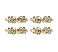 sourcing map 4Pcs Rhinestone Crystal Applique, Handmade Beaded Patches Sew on Patch Crystal Sewing Applique for Bridal Sash Wedding Dress Shoes Bags, Light Brown/Light Gold