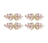 sourcing map 4Pcs Rhinestone Crystal Applique, Handmade Beaded Patches Sew on Patch Crystal Sewing Applique for Bridal Sash Wedding Dress Shoes Bags, Pink/Light Gold