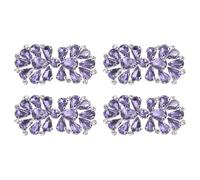 sourcing map 4Pcs Rhinestone Crystal Applique, Rhinestone Iron on Patch, Bow Hot Fix Crystal Sewing Applique for Bridal Sash Wedding Dress Shoes Bags, Purple
