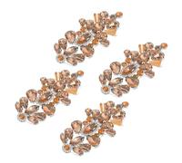 sourcing map 4Pcs Rhinestone Crystal Applique, Rhinestone Iron on Patch, Hot Fix Crystal Sewing Applique for Bridal Sash Wedding Dress Shoes Bags, Light Orange