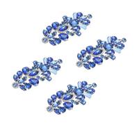 sourcing map 4Pcs Rhinestone Crystal Applique, Rhinestone Iron on Patch, Hot Fix Crystal Sewing Applique for Bridal Sash Wedding Dress Shoes Bags, Light Blue
