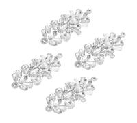 sourcing map 4Pcs Rhinestone Crystal Applique, Rhinestone Iron on Patch, Hot Fix Crystal Sewing Applique for Bridal Sash Wedding Dress Shoes Bags, Clear