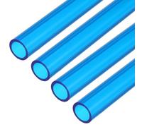 sourcing map 4Pcs Rigid Water Cooling Tube, 10mm ID 14mm OD 0.5 Meter Long Hard PETG Computer Water Cooling Tubing for Water Cooling Systems, Blue