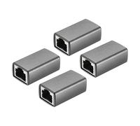 sourcing map 4PCS RJ45 Ethernet Coupler, Ethernet Coupler Female to Female in Line Cat7 Cat6 Cat5e Cat5 Extender Cable Adapter, Silver