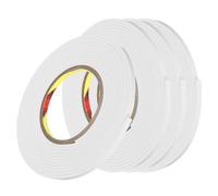 sourcing map 4pcs Rolls Single Sided Foam Tape Removeable EVA Sponge Mounting Tape Strong Adhesive Tape Strips(White, 13ft x 1/4" x 1/8") for Home Paint Wall Hanging Poster Decor