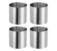 sourcing map 4PCS Round Cake Ring 2 x 2 Inch Seamless Stainless Steel Pastry Mousse Dessert Ring Mirror Coating for Baking Cooking Making Tool
