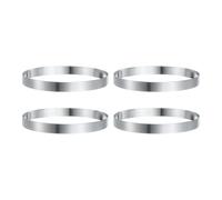 sourcing map 4Pcs Round Cake Ring 7.09 x 1 Inch Seamless Stainless Steel Pastry Mousse Dessert Ring Mirror Coating for Baking Cooking English Muffins Crumpet Making Tool