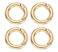 sourcing map 4Pcs Round Spring Snap Hooks, 12.6mm O Rings Buckle Clips Round Keyring Keychain Clip for Bags Purses DIY Chain Extender Accessory, Matte Gold