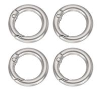 sourcing map 4Pcs Round Spring Snap Hooks, 15.8mm O Rings Buckle Clips Round Keyring Keychain Clip for Bags Purses DIY Chain Extender Accessory, Matte Nickel