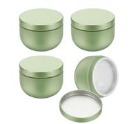 sourcing map 4pcs Round Tin Can, 1.73inch Metal Empty Storage Container Organizer Candle Jar with Lid for Treats Gifts Favors Loose Tea Coffee Crafts Cookies, Fruit Green