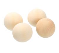 sourcing map 4pcs Round Wood Balls 60mm Diameter Unfinished Solid Wooden Beads, Small Natural Craft Balls for DIY Craft Projects Art Ornaments