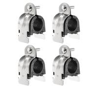 sourcing map 4pcs Rubber Cushion Strut Clamp 25mm Universal 304 Stainless Steel Strut Clamps with Bolt and Nut for Copper PEX Pipe CVPC Tubing, Silver Black