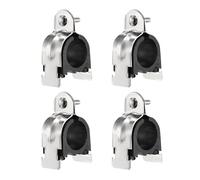 sourcing map 4pcs Rubber Cushion Strut Clamp 32mm Universal 304 Stainless Steel Strut Clamps with Bolt and Nut for Copper PEX Pipe CVPC Tubing, Silver Black