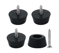sourcing map 4pcs Rubber Feet Round Bumper Furniture Table Printer Speaker Floor Protector Cabinet Leg Pads with Screws, D25x21xH12mm