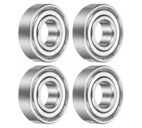 sourcing map 4Pcs S6001ZZ Deep Groove Ball Bearing, 12 x 28 x 8mm 304 Stainless Steel Double Shielded Ball Bearings for Printers, Skateboard, Mower, Electric Motor