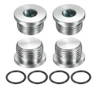 sourcing map 4Pcs SAE 1-1/16-12 UNF Inner Hex Head Pipe Fitting Plug, Universal Carbon Steel Thread Socket Plug with O-Ring for Terminate Pipe Ends or Replacement Drains