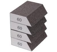 sourcing map 4pcs Sanding Sponge Blocks 60# (120-180 Grit) Sanding Sponge with Angled Edge 4"x2.8"x1", Washable and Reusable Foam Sanding Block for Polishing Kitchen Metal Wood Drywall Home