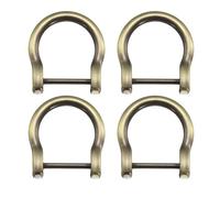 sourcing map 4Pcs Screw in Shackle Horseshoe D-Ring, 19mm(3/4 Inch) Key Holder U-Shape Ring Buckle, Purse Strap Accessories for DIY Leather Craft Keychain, Bronze