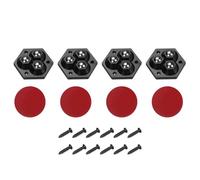 sourcing map 4Pcs Self Adhesive Caster Wheels, 360 Degree Rotation Mini Caster Swivel Rollers Sticky Pulley for Furniture Storage Bins Trash Can (Black, 3 Steel Rolling Ball)