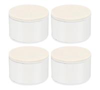 sourcing map 4Pcs Self-Adhesive Furniture Risers, 2.36"x1.5" Round Heavy Duty Bed Lift Supports, Carbon Steel Table Sofa Risers with Felt Pads for Chair, Table, Sofa Legs, Leveling, White
