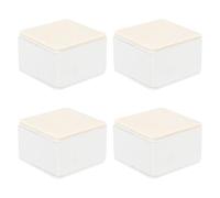 sourcing map 4Pcs Self-Adhesive Furniture Risers, 2.36"x1.5" Square Heavy Duty Bed Lift Supports, Carbon Steel Table Sofa Risers with Felt Pads for Chair, Table, Sofa Legs, Leveling, White