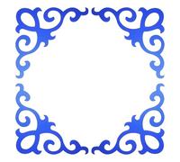 sourcing map 4Pcs Self-Adhesive Wall Sticker Mirror Decals Dark Blue | 15x15cm Hollow Acrylic MirrorTiles Sticker,Applique Corner,Hollow Stickers for Home,Room,Background Decoration