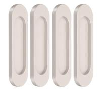sourcing map 4Pcs Self-Stick Oval Sliding Door Pulls, 3.9" Aluminum Alloy Sliding Cupboard Door Handle Finger Push Pulls for Sliding Barn Door Windows Cabinets, Gray