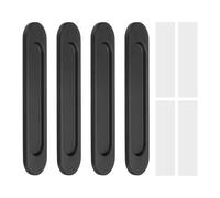 sourcing map 4Pcs Self-Stick Oval Sliding Door Pulls, 5.8" 148mm Aluminum Alloy Sliding Cupboard Door Handle Finger Push Pulls for Sliding Barn Door Windows Cabinets, Black