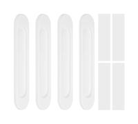 sourcing map 4Pcs Self-Stick Oval Sliding Door Pulls, 5.8" 148mm Aluminum Alloy Sliding Cupboard Door Handle Finger Push Pulls for Sliding Barn Door Windows Cabinets, White