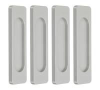 sourcing map 4Pcs Self-Stick Rectangular Sliding Door Pulls, 3.9" Aluminum Alloy Sliding Cupboard Door Handle Finger Push Pulls for Sliding Barn Door Windows Cabinets, Dark Gray