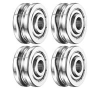 sourcing map 4Pcs SG66ZZ-10 Deep U Groove Ball Track Guide Bearing 6mm x 22mm x 10mm Double Shielded Pre-Lubricated GCr15 High Carbon Chrome Bearings for Dual-Axis Guide Rails (ABEC5)